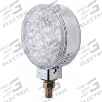 MAXXIMA Stop/Turn/Tail Light: LED, Stop Light, Red, Round, 4 5/16 in Overall Dia, 2 in Overall Dp (MPN M42341RYCL). Key specifications — Standards: SAE; Electrical Connection: Blunt Cut Wires; Brand: MAXXIMA; Installation Type: Permanent; Lens Color: Red; Mount Type: Pedestal; Lighting Technology: LED; Light Type: Stop Light.