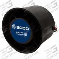 ECCO Vehicle Backup Alarm: Self-Adjusting, Tonal, 112 dB Max Sound Level, 12-24V DC, 4 3/8 in Lg (MPN SA940). Key specifications — Alarm Tone Type: Tonal; Mount Type: Grommet; Connector Type: 16 AWG Blunt Cut Wire; Brand: ECCO; Operating Voltage: 12-24V DC.