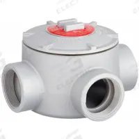 Conduit Outlet Body: Aluminum, GR, 2 in Trade Size, T Body, 76 cu in Body Capacity (MPN GRT200-A). Key specifications — Series: For Standard Body; Compatible Conduit Trade Size: 2 in; Thread Gender: Female; Hub Style: Threaded; Cover Included: Yes; Body Style: T; Connection Type: Threaded; Back Type: Round.