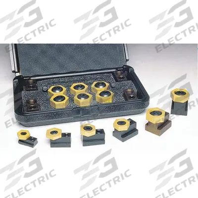 MITEE-BITE PRODUCTS INC MITEE-BITE T-Slot Fixture Clamp Kit: Brass, Smooth Face - T-Slot Hex-Edge Fixture Clamp Kits