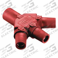 3-Fer: Male-Female-Female-Female, Red, 600V AC/600V DC, 400 A, Series 16 (MPN HBLM3FR). Key specifications — Brand: HUBBELL; Gender Configuration: Male-Female-Female-Female.