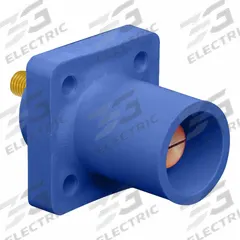 Single Pole Receptacle: Blue, Straight Taper Nose Mating, Threaded Stud Termination, 600V AC/600V DC (MPN 16R23-UB). Key specifications — Series: 16; Receptacle Gender: Male; Brand: LEVITON.