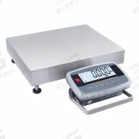 OHAUS Industrial Bench Scale: 15 3/4 in x 19 3/4 in, IP68/IP69K, Front-Mounted, Stainless Steel (MPN D61PW50K1L5). Key specifications — attr1341383: Infrared Communication Kit; attr1341384: 0.01 lb/5 g; attr1341400: OHAUS; attr1383935: Stainless Steel.