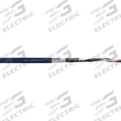 CHAINFLEX Control Cable: 14 AWG, 4 Conductors, Order by the Foot, TPR Jacket, 300 V (MPN CF10-25-04-1). Key specifications — Conductor Material: Copper; Conductor Configuration: Single; Minimum Bend Radius Factor - Fixed: 3 x OD; Minimum Bend Radius Factor - Flexible: 4 x OD; Includes Ground: Yes; Minimum Bend Radius Factor - E-Chain: 5 x OD; Resistance Properties: Flame Retardant; Standards: CE.