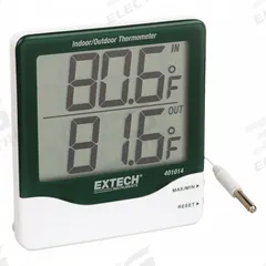 EXTECH Thermometers: -58°F to 158°F /-50°C to 70°C, ±1.8°F/1°C (MPN 401014). Key specifications — Display Type: Digital; Brand: EXTECH.