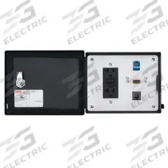 NVENT HOFFMAN Data Interface Port: Polycarbonate, 120V GFCI Receptacle/9-Pin D-Sub/RJ45, 5 A Reset (MPN HGF5ETHDHCC). Key specifications — Manufacturer Part Number: HGF5ETHDHCC; Brand: NVENT HOFFMAN; Resets: 5 A Reset; IP Rating: IP66; Panel Configuration: 9-Pin D-Sub; Panel Terminations: 9-Pin D-Sub Terminal Block.