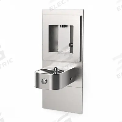ELKAY Drinking Fountain with Bottle Filler: In-Wall, Non-Refrigerated, Push Button - On-Wall Single Drinking Fountains with Bottle Fillers