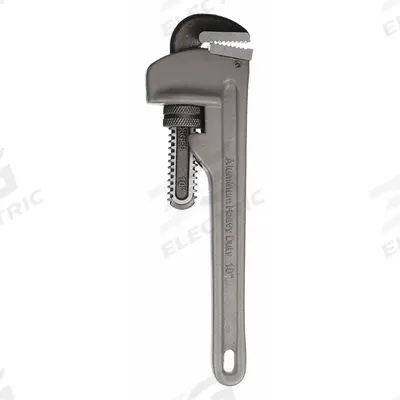 WESTWARD Pipe Wrench: Aluminum, 1 1/2 in Jaw Capacity, Serrated, 10 in Overall Lg - Straight Pipe Wrenches