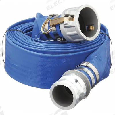 APPROVED VENDOR Water Discharge Hose: 2 in Hose Inside Dia., 25 ft Hose Lg, 80 psi, Blue - PVC Water Discharge Hose Assemblies with Synthetic Fabric Reinforcement
