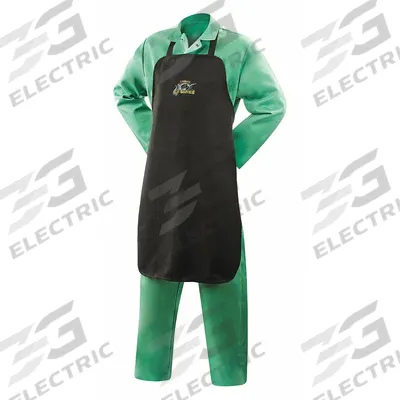STEINER Welding Apron: Bib Apron, 36 in Lg, Black, Aramid, 10 oz Fabric Wt, Adj Buckle - Welding Bib Aprons
