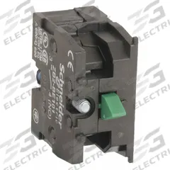 SCHNEIDER Contact Block: 22 mm Panel Mounting Size, 1NO, Momentary, XACA/XAPS2/XB4/XB5/ZB2 Series (MPN ZB2BE101). Key specifications — Switch Action: Momentary; Terminal Connection Type: Screw Clamp Terminals; Brand: SCHNEIDER; Compatible with Series: XAPS2.
