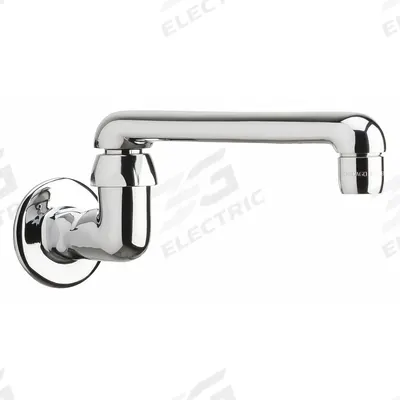 CHICAGO FAUCETS Spout: Spout, Straight, Swivel Spout, Brass, Polished Chrome - Double-Bend Faucet Spouts