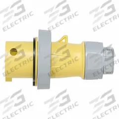 LEVITON Pin and Sleeve Plug: Yellow, 125V AC, Single Phase, 20 A, 2 Pole, 3 Wire, IEC Grounding (MPN 320P4WLEV). Key specifications — Brand: LEVITON.