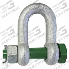 GREEN PIN D-Shackle: Chain Shackle, 13,000 lb Working Load Limit, 7/8 in Wd Between Eyes, Steel (MPN GPGDMB22). Key specifications — Body Color: Silver; Brand: GREEN PIN.