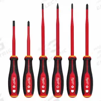 MILWAUKEE Insulated Screwdriver Set: 1-10 Pieces, 6 Pieces, Cabinet/Phillips/Square Tip (MPN 48-22-2206). Key specifications — attr1205274: MILWAUKEE; attr1205269: #2.