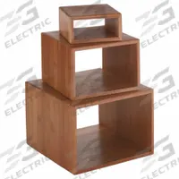 AMERICAN METALCRAFT Riser Set: Dark Bamboo, Bamboo, 3 Pieces, 5 in_7 in_9 in Overall Wd (MPN BAMRD2). Key specifications — Brand: AMERICAN METALCRAFT; Color: Dark Bamboo; Product Type: Riser; Material: Bamboo.