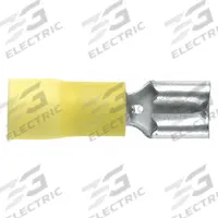 PANDUIT Wire Disconnect: Female Socket, Yellow, Vinyl, Partial Coverage, 12 AWG – 10 AWG Wire Size (MPN DV10-250-L). Key specifications — attr1307035: PANDUIT; attr1307036: DV10-250-L.
