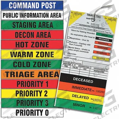 APPROVED VENDOR Homeland Security Medical Identification Kit: Multi-Color - Incident & Triage Management Kits