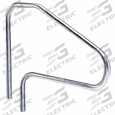 SPECTRUM Hand Rail: 48 in Setback, Dia 1.5 in, 0.083 in Thick, Fixed Legs, 38 in Ht - Pool Stair Rails