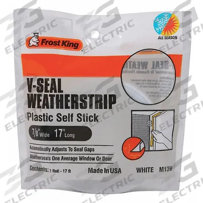 FROST KING Door Weatherstripping: 17 ft Lg, 7/8 in Wd - Weatherstrip Tubing