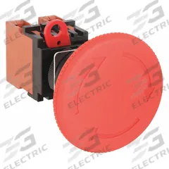 OMRON Emergency Stop Push Button: Non-Illuminated, Mushroom Head Profile, Non-Metallic, 22 mm, 2NC (MPN A22E-L-02). Key specifications — Brand: OMRON; Action: Maintained; Series: A22E; Push Button Material Type: Non-Metallic.
