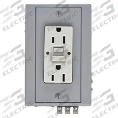 HUBBELL DIN Rail GFCI Receptacle: Duplex, 5-15, Gray, GFCI, 125V AC, 15 A, 2 Pole / 3 Wire (MPN DRUBGFI15)