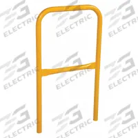 VESTIL Handrail Section: Toe Board Not Included, 2 Rail Levels, 2 ft Overall Lg, 21 in Mid-Rail Ht (MPN VDKR-2). Key specifications — Product Type: Handrail Section; Brand: VESTIL; Color: Yellow; Handrail Shape: Round; Material: Steel; Number of Rail Levels: 2.