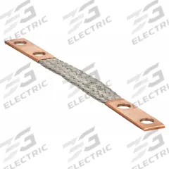 BURNDY Grounding Braid with Ferrule: 190 A Indoor/225 A Outdoor, Std Tongue, 24 in Overall Lg (MPN BD24). Key specifications — Approximate Amperage Rating: 190 A Indoor; Material: Tinned Copper Braid; Tongue Style: Standard; Brand: BURNDY.