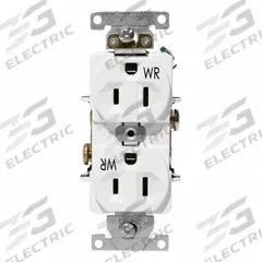 LEVITON Plugs and Receptacles: Duplex, 5-15, White, 125V AC, 15 A, 2 Pole / 3 Wire (MPN WBR15-W)