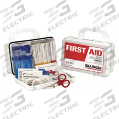 FIRST AID ONLY First Aid Kit and Housing: Gen Purpose, 5 People Served, 66 Components, Plastic (MPN 59290). Key specifications — Adhesive Bandages Included: (16) Bandages; Application: General Purpose; Brand: FIRST AID ONLY; Housing Color: White; Housing Material: Plastic; Includes Oral or Inhalant Medication: No Medication Included; Mountable: Portable; Oral and Inhalant Medicinals Included: No Oral/Inhalant Medicinals.