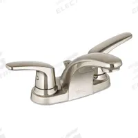 AMERICAN STANDARD Low Arc Bathroom Faucet: Colony Pro, Metal, Brushed Nickel Finish, Centerset, Arc (MPN 7075202.295). Key specifications — Includes: Drain; Brand: AMERICAN STANDARD; Series: Colony Pro.