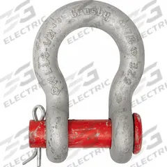 CROSBY Round Pin Anchor Shackle: Anchor Shackle, 3,000 lb Working Load Limit, 1/2 in Body Thick, Red (MPN 1018071). Key specifications — Body Material: Carbon Steel; Brand: CROSBY.