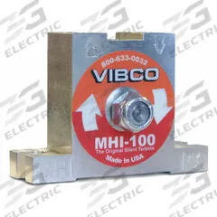 MILLENNIUM Pneumatic Vibrator: 80 lbf, 24,000 vpm, 1/8 in NPT, MHI, 68 dBA, 2.5 cfm @ 60 psi (MPN MHI-100). Key specifications — attr671163: 68 dBA; attr671170: 80 lbf @ 60 psi; attr671165: 24,000 vpm @ 60 psi; attr671184: 1/8 in; attr671185: NPT; attr671192: NPT; attr671193: 1/8 in; attr671175: MILLENNIUM.