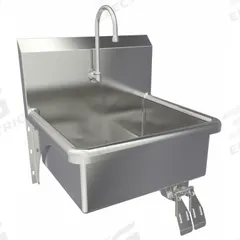 SANI-LAV Hand Sink: 1 Stations, 9 in Bowl Dp, 20 in Bowl Lg, 17 in Bowl Wd, Faucet Included, 16 ga (MPN 504). Key specifications — Includes Side Splash: Side Splash Not Included; Series: Stainless Steel Hand Wash Sink; Brand: SANI-LAV.