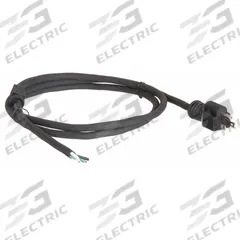 APPROVED VENDOR Power Cord: 6 ft Lg, 3/16, 5-15P Plug, Bare Wire Receptacle, SJO, Rubber, 125V AC (MPN E3606). Key specifications — Brand: APPROVED VENDOR; Jacket Material: Rubber.