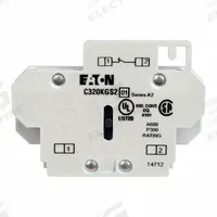 EATON Auxiliary Contact: 1NC, 10 A Max Current (AC), Side Mount, Side-Mounted (MPN C320KGS2). Key specifications — Brand: EATON; Compatible with Series: Freedom.