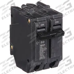 GE Miniature Circuit Breaker: THQL, 50 A, 120/240V AC, Single Phase, 10kA at 120/240V AC, Std (MPN THQL2150). Key specifications — Amps: 50 A; AC Voltage Rating: 120/240V AC; Phase: Single; Max. AIR Rating: 10kA at 120/240V AC; For Use With: Power Mark Gold Load Centers and AQ Lighting Panels.