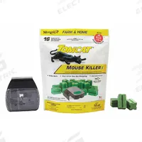 TOMCAT Bait Station: Box Trap, Bag, 16 oz Container Size, Bromethalin, Blocks, 3 3/4 in Overall Ht (MPN 22786). Key specifications — Reusable: Yes; Color: Black; Brand: TOMCAT; Container Type: Bag; Form: Blocks; Includes: (16) 1 oz Baits; Active Ingredients: Bromethalin.