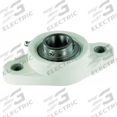 NTN 2 Bolt Flange Bearing: Radial Ball, 1 7/16 in Bore, Polymer, Set Screws, 6 13/32 in Lg, Rhombus (MPN SUCNFL207-23). Key specifications — Bore Type: Cylindrical; Brand: NTN; Lubricant Material: FDA/USDA-H1 Solid Grease; Mounting Bolt Size: 1/2 in; System of Measurement: Inch; Included Bearing Cap: None.