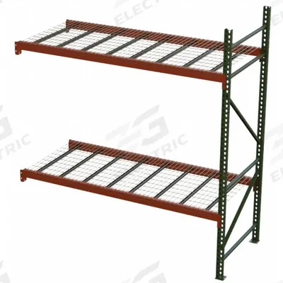 HUSKY RACK & WIRE Pallet Rack Add-On Unit: 99 in x 42 in x 8 ft, 16 ga Beams - Husky Rack & Wire Teardrop Pallet Rack Kits with Wire Decking