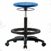 Stool: Polyurethane, Ht Range 22 in to 32 in, 13 in Seat Wd, 13 in Seat Dp, 0 Glides, 5 Casters (MPN IPHBSO-RG-BF-RC-BLU). Key specifications — Brand: APPROVED VENDOR; Foot Support: Yes; Base Material: Fiberglass; ESD-Safe: Not ESD Safe; Number of Casters: 5.