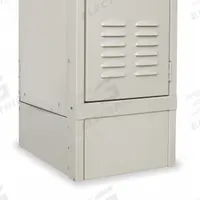 HALLOWELL Front Base: 18 in x 1/8 in x 6 in, 18 in Footplate Wd, Front, 1 Bases/Pedestal, Tan (MPN KCFB18PT). Key specifications — attr65850: KCFB18PT; attr65853: HALLOWELL; attr114203: Powder Coated; attr114204: Projecting Tabs; attr114205: Stainless Steel; attr114211: Base; attr114196: Tan; attr114193: Front.