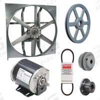 Exhaust Fan with Drive Package: Belt Drive, 30 in Blade, 1/2 hp, 9,474 cfm, 208-230/460V AC, 3 ph (MPN 7AR59). Key specifications — Frame Finish: Zinc Plated; Assembled: Unassembled; Brand: DAYTON; Nameplate Voltage: 208-230/460V AC; Frame Material: Steel; Guard Type: None; Method of Construction: Cast; Motor Type: 3-Phase.