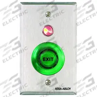 SECURITRON Exit Push Button: 4 1/2 in Ht, 5/8 in Dp, 2 3/4 in Wd, Green/Red, Green/Red (MPN PB). Key specifications — Color: Red; Product Type: Exit Push Button; Operation Type: Push Button; ADA Compliant: No; Brand: SECURITRON.