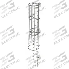 TRI-ARC Fixed Ladder with Safety Cage: 19 ft Overall Ht, 18 in Overall Wd, Steel, 20 Rungs (MPN WLFC1120). Key specifications — Brand: TRI-ARC; Assembly: Unassembled; Number of Sections: 2.