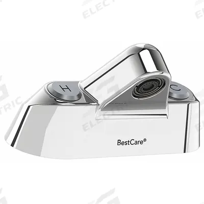 BESTCARE Bathroom Faucet: WH3378, Centerset, Brass, Chrome, Manual, Battery - Button-Operated Institutional Faucets