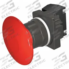 SIEMENS Mushroom Head Push Button: Non-Illuminated, Mushroom Head Profile, Non-Metallic, 30 mm, 1NC (MPN 52BM9V2J). Key specifications — Brand: SIEMENS; Action: Momentary; Series: Class 52; Terminal Connection: Pressure Plate; Push Button Material Type: Non-Metallic.