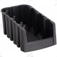 AKRO-MILS Stacking and Nesting Tote: 6 5/8 in x 11 7/8 in x 5 in, Black, 12 lb Load Capacity, Solid (MPN 30716BLACK). Key specifications — Brand: AKRO-MILS; % Recycled Content: 0%.