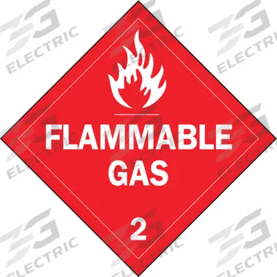 BRADY Container Placard: Flammable Gas, 10 3/4 in x 10 3/4 in, 10 3/4 in Label Ht - Class 2: Gases