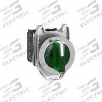 SCHNEIDER Selector Switch: 30 mm Panel Mounting Size, 3 Positions, Short Lever, 1NO/1NC, Metallic (MPN XB4FK133G5). Key specifications — AC Contact Rating: 6 A @ 120 V; Action: Maintained/Maintained/Maintained; Cam: No Cam Included; DC Contact Rating: 0.1 A @ 600 V; Hazardous Location Specification: Not Rated; Operator Head Material: Plastic; Operator Head Type: Short-Handled Knob; Operator Illumination: Illuminated.